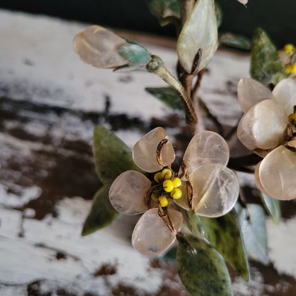 Vintage Chinese Hardstone Cherry Blossom Tree - Picture 5 of 9